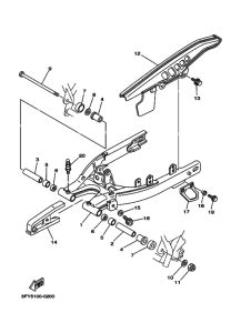 TW200E Задний рычаг и подвеска