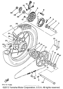 XT350A Переднее колесо