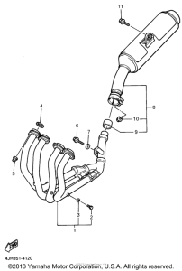 YZF600RG Выхлопная система