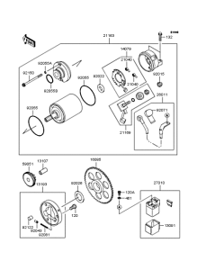 ZR400 Starter motor / starter clutch