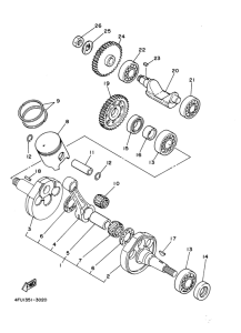 TDR125 Коленчатый вал и поршни