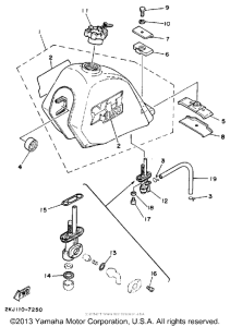 XT350T Топливный бак
