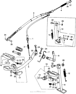 XL250 Step + brake pedal