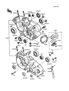 KX125 Картер двигателя