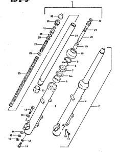 GSX750 Вилка передней оси