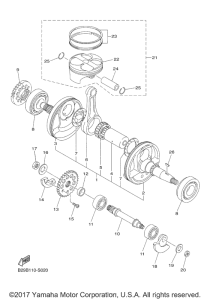 WR250F Коленчатый вал и Поршень