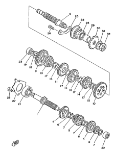 DT125MX Трансмиссия