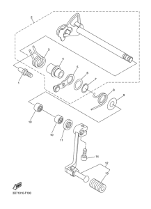 WR250X Вал переключения
