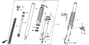 NX125 Вилка передней оси