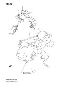 SV1000 Fuel delivery pipe