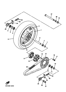 FZ6-S Rear wheel complete assy