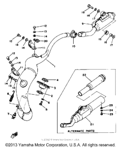 YZ100C Выхлопная система