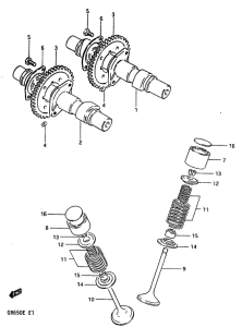GR650 Распределительный вал-клапаны