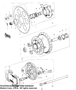 KE125 Rear hub / brake