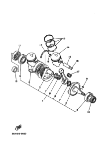 TZR250 ｸﾗﾝｸｼﾔﾌﾄ. ﾋﾟｽﾄﾝ