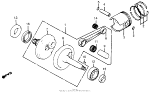 TG50 Коленчатый вал и поршни