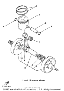 YZ250U Piston and con rod assembly