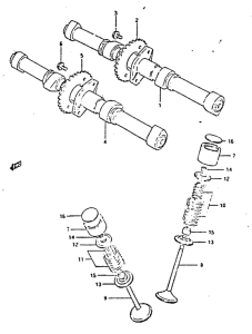 GS650 Распределительный вал-клапаны