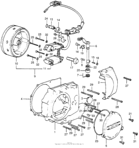 XL350 Left crankcase cover + alternator