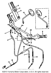 DT100H Steering handle - cable