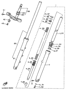 XV500 Передняя вилка