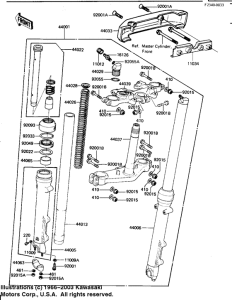 KZ1100 Вилка передней оси