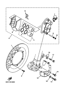 YZ250 YZ250M Передний суппорт