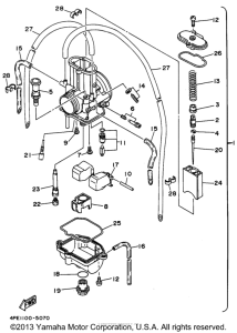YZ125H1 Карбюратор