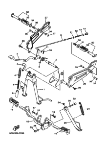 YBR125ED Support & repose pied