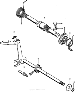 CL450 Gearshift spindle + kick starter spindle