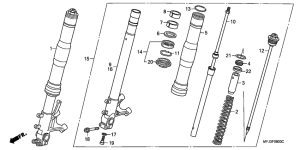  Вилка передней оси