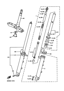 XJ900S Вилка передней оси