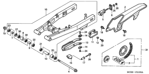 XL650V Swingarm / chain case