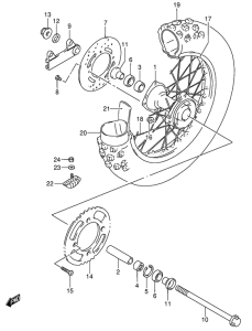 RM85 Rear wheel complete assy