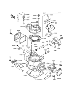 KX100 Цилиндр и головка цилиндров