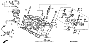 VFR800 Головка цилиндра задняя