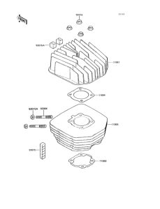 KH125 Цилиндр и головка цилиндров