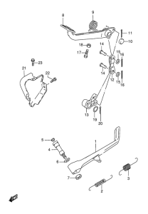 VS800 Prop stand - rear brake