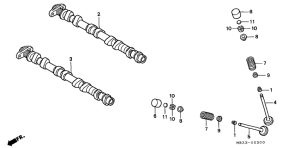 CB600F21 Распред вал / клапана