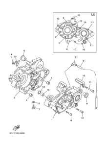 YZ125 Картер двигателя