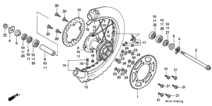 CR500R Rear wheel complete assy