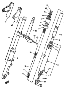 XS500 Передняя вилка