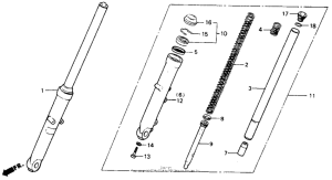 CB125T Передняя вилка