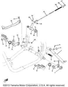 MX360A Stand - footrest - brake pedal