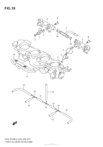 GSX-R1000Z Throttle Body Hose / joint (Gsx-R1000L3 E28)