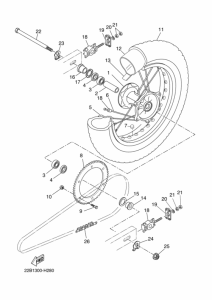 WR125R Rear wheel complete assy