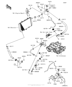 ZX1000 Патрубки охлаждения
