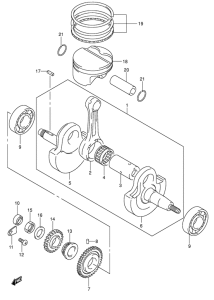 DR-Z400 Вал коленчатый