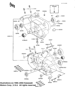 KX125 Картер двигателя