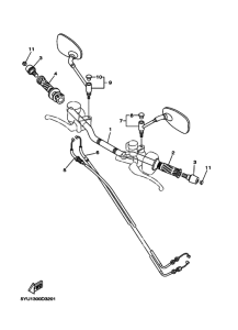 MT01 Рулевой рычаг и кабель